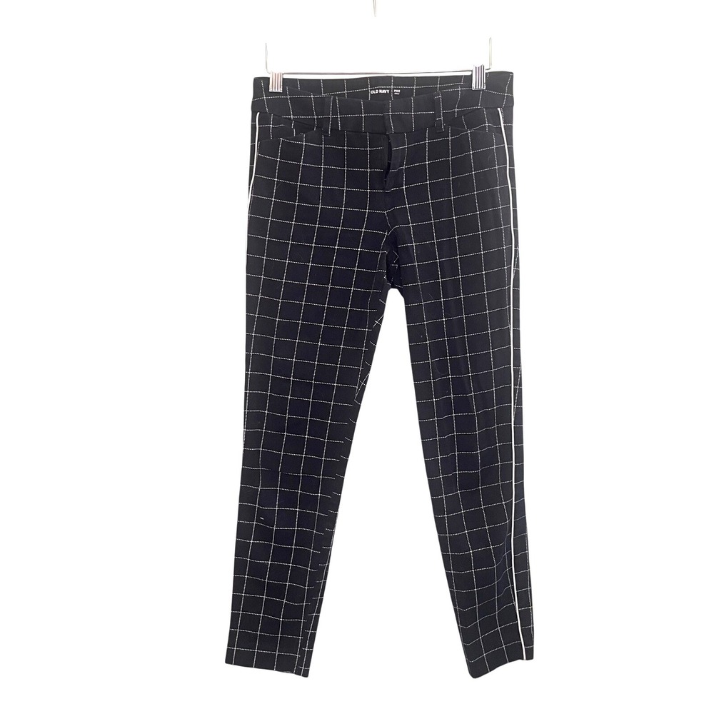 Old Navy Womens Casual Windowpane Check Pixie Ankle Dress Pants Black Size‎ 0